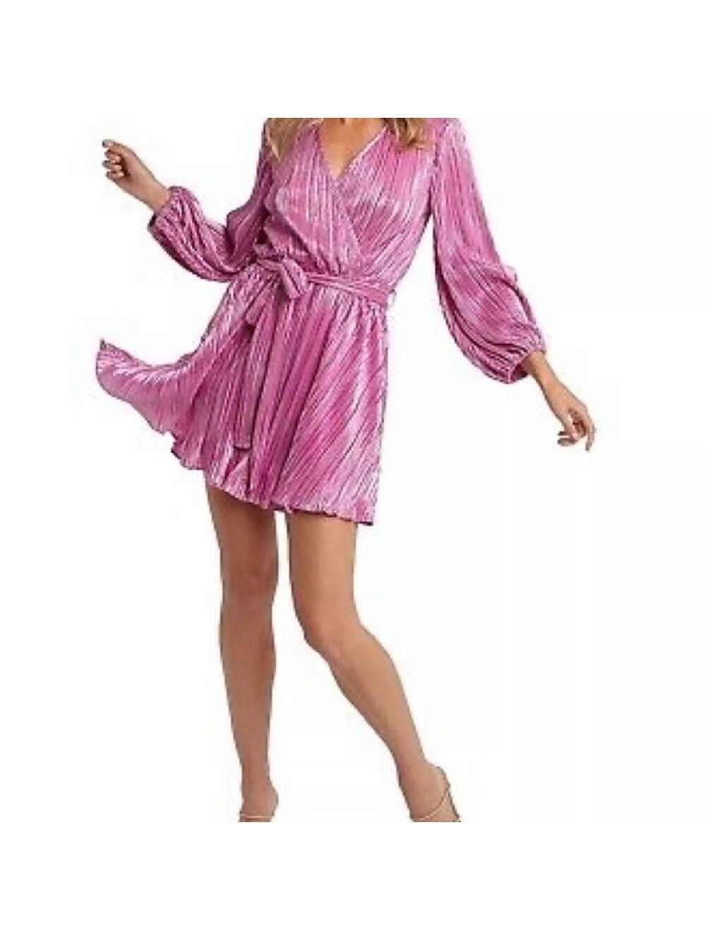 Size 12 Ladies Chic Pink Pleated Wrap Romper